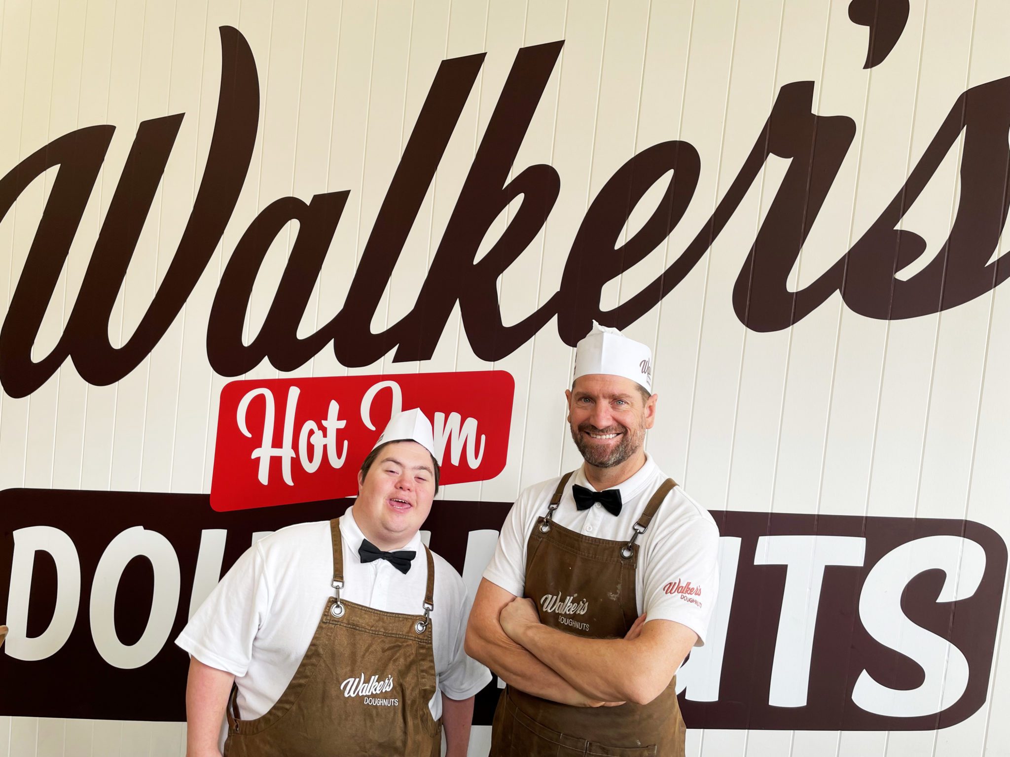 Kyle working at Walkers Doughnuts