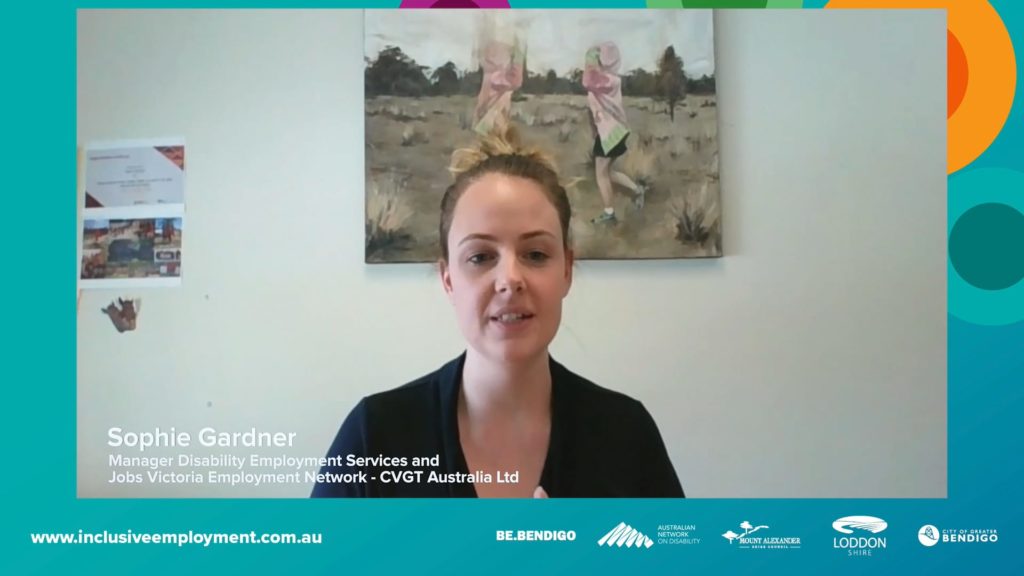 How inclusive employment changes lives. Sophie Gardner from CVGT Australia.