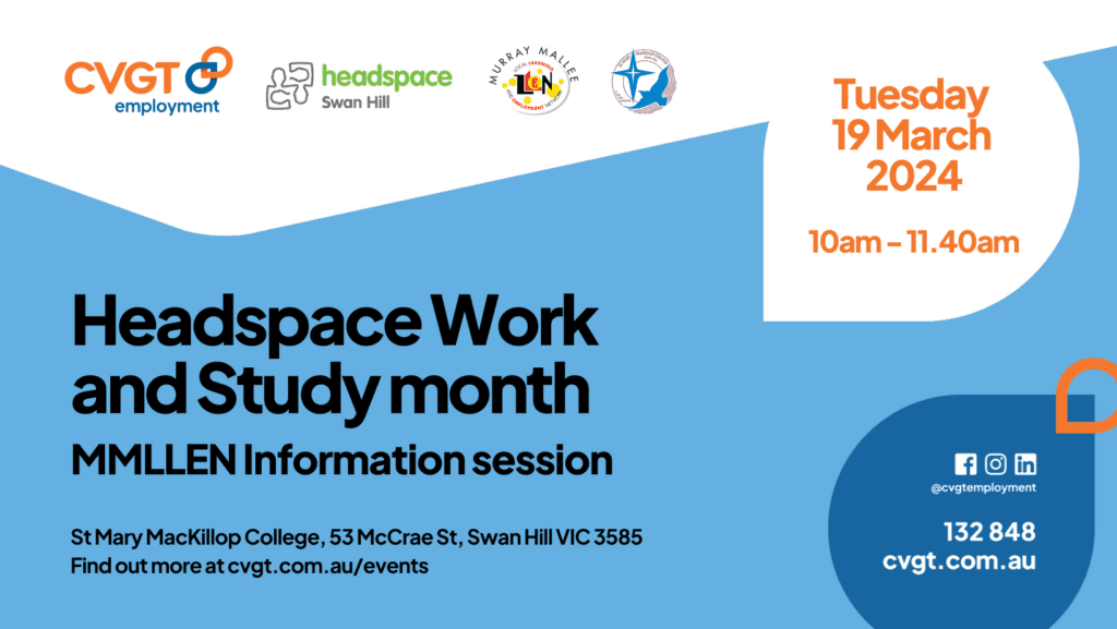 headspace Work and Study Month MMLLEN Information Session Swan Hill