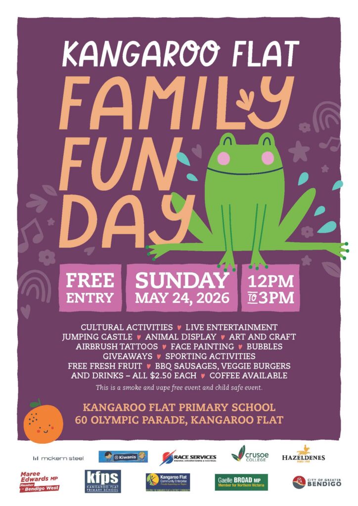 Kangaroo Flat Family Fun Day A4 flyer ID26092