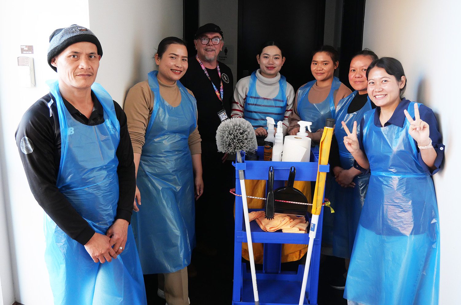 Participants in the cleaning course